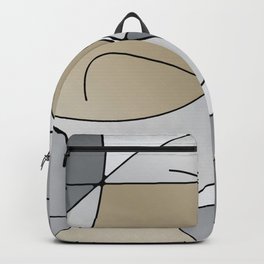 ABSTRACT CURVES #1 (Grays & Beiges) Backpack