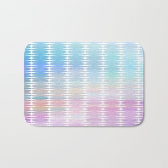 Soft Pastel Oval Geometric Abstract Bath Mat