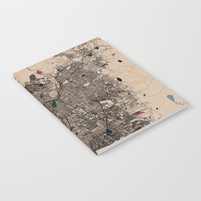 Santiago, Chile - Vintage Chilean City Map Notebook