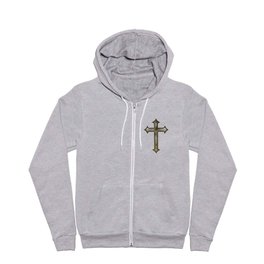 medieval Christian cross stone look Full Zip Hoodie