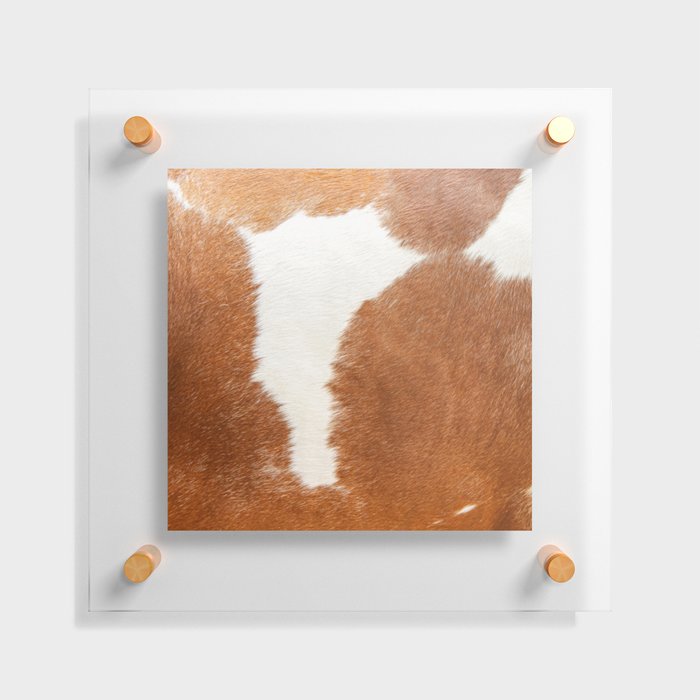 Cowhide, Cow Skin Print Pattern, Modern Cowhide Faux Leather Floating Acrylic Print