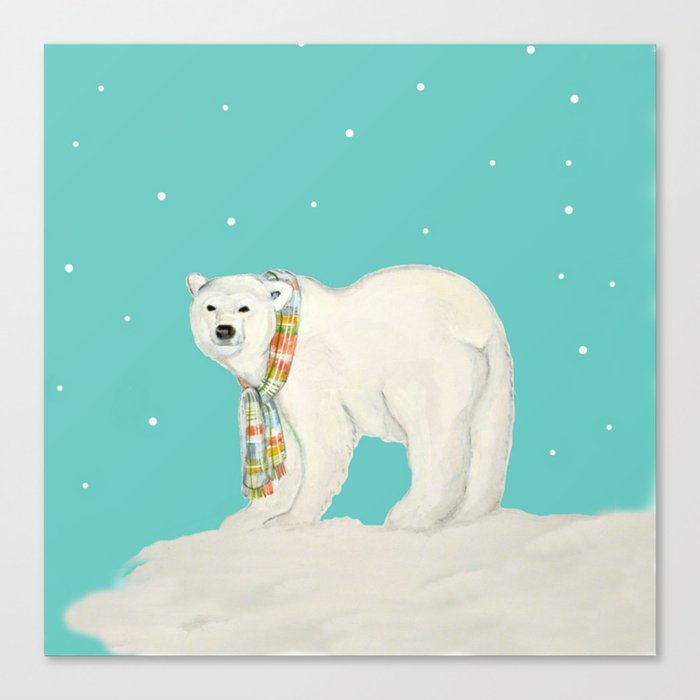 Winter Polar Bear Canvas Print