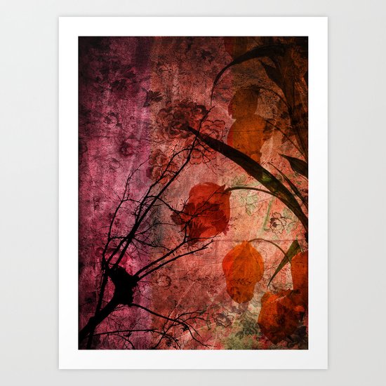 COLOR SYMPHONY ~ Asian design of flowers Art Print