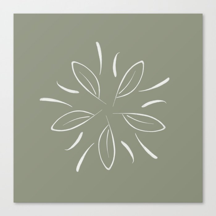 Elements Seasons | Earth Leaves Spring | Abstract Line Illustration Canvas Print