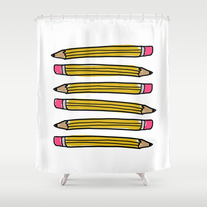 Back to School Pencils Shower Curtain