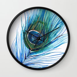 Peacock Feather Wall Clock