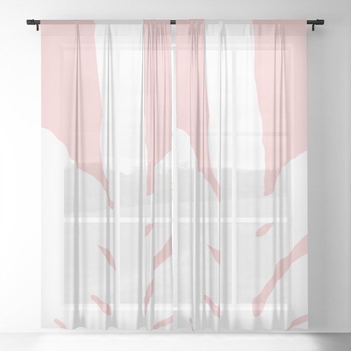 White Fern Pink Fall Sheer Curtain by ANoelleJay Society6