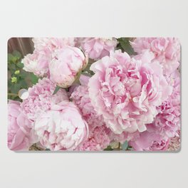 Pink Shabby Chic Peonies - Garden Peony Flowers Wall Prints Home Decor Cutting Board