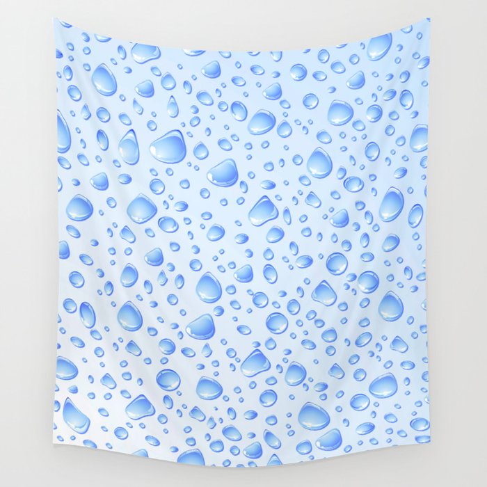 Clear Water Drops Pattern Wall Tapestry