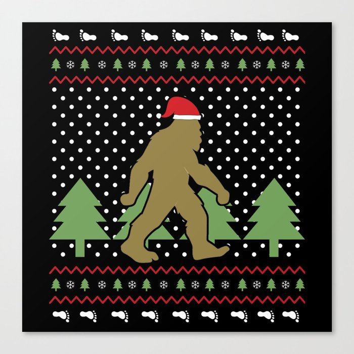 Bigfoot Christmas Canvas Print