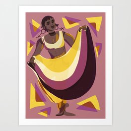 Nonbinary Dancer with Flag Art Print