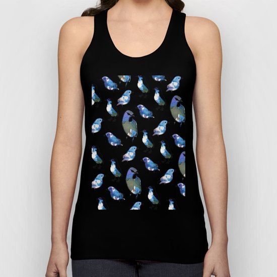 Painted Bird Repeat Pattern. Unisex Tank Top