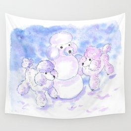 Poodles in Snow Wall Tapestry