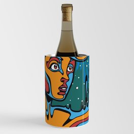 Creative Cartoon One Abstract Background - Gift for Psychedelic Comic Lovers Wine Chiller