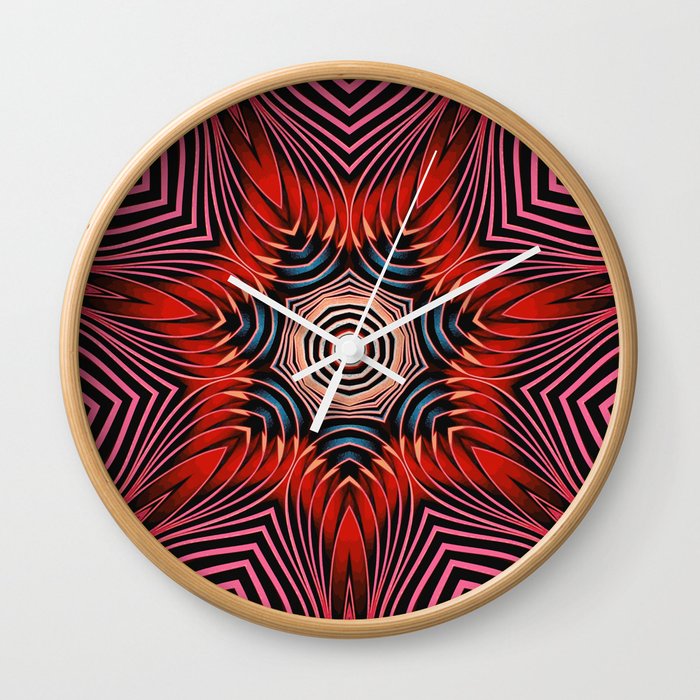 Abstract Rose Mandala Wall Clock