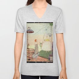 “Her Fairy Godmother Appeared” by Harry Clarke 1922 Unisex V-Neck