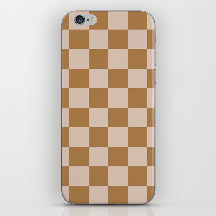 Brown Checkerboard  iPhone Skin