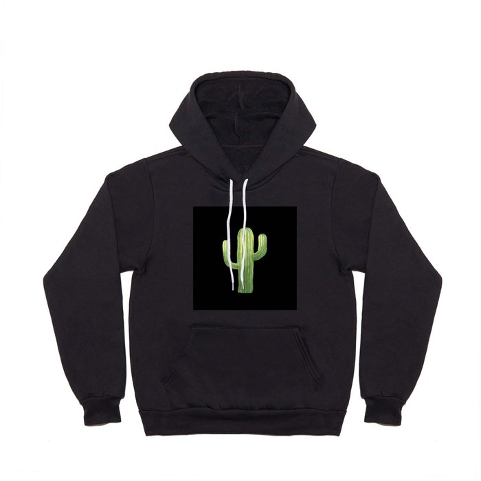 Simple Green Cactus on Black Hoody