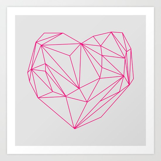 Heart Graphic Neon Version Art Print