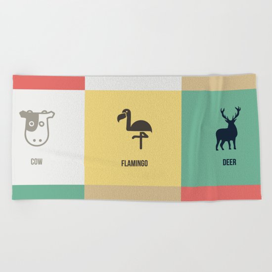 Animals colors Beach Towel