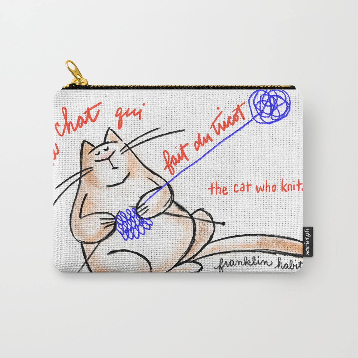Le Chat Qui Fait Du Tricot The Cat Who Knits Carry All Pouch By Franklinhabit Society6 Le Chat Qui Fait Du Tricot The Cat Who Knits Carry All Pouch By Franklinhabit Society6