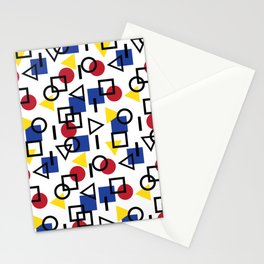 Colorful Geometric Bauhaus Pattern  Stationery Cards