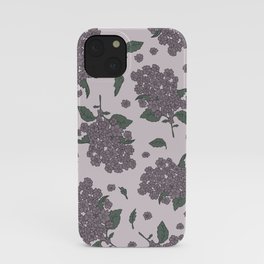 Purple Syringa floral pattern iPhone Case