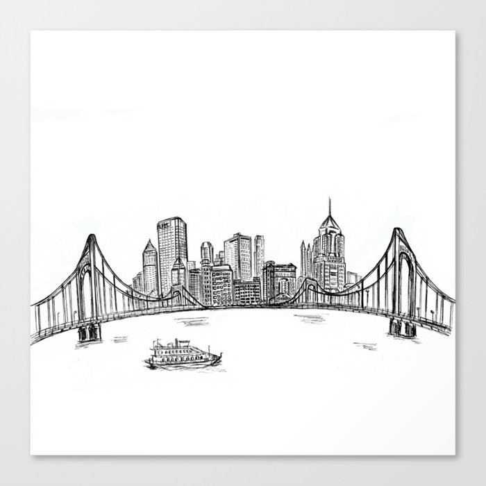 Ink Sketch Pittsburgh Skyline Canvas Print By Karenaruba Society6 Mix and match your favorite art prints on a gallery wall showcasing everything that makes your style unique. ink sketch pittsburgh skyline canvas print by karenaruba