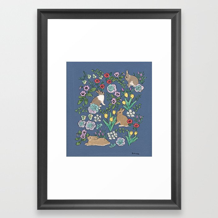 with early spring flowers Framed Art Print