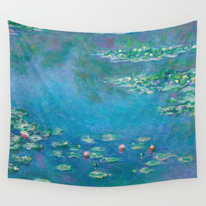 Blue Water Lilies, Monet, Art Print Wall Tapestry