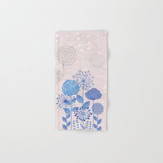 Light Blue Flowers Hand & Bath Towel
