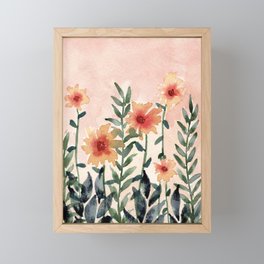 Peachy Fields Framed Mini Art Print