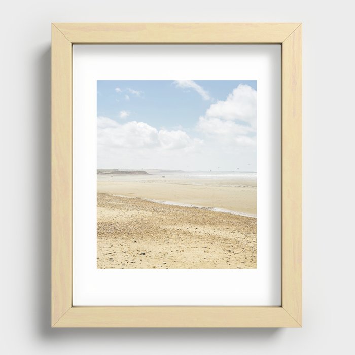 Coastal Photography - Pastel Beach Art - Soft Neutral Tones Photo - Seaside in France Recessed Framed Print