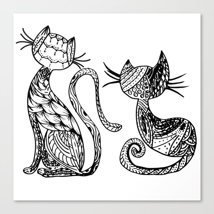 Mandala Cats Canvas Print by kargarvi | Society6