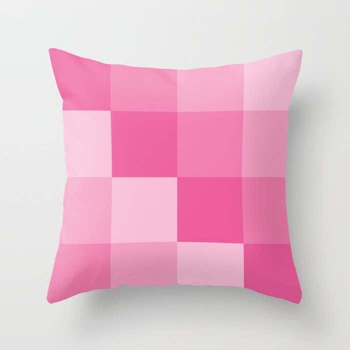 Four Shades of Pink Square Throw Pillow