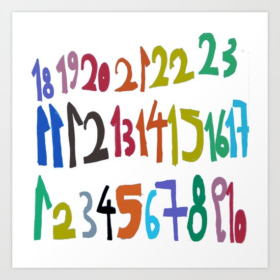 NUMBERS Art Print