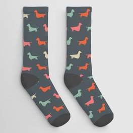 Dachshund Silhouettes | Colorful Patterned Wiener Dogs Socks