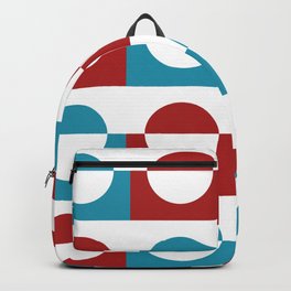 Modern abstract bold shapes geomteric art  - teal and red Backpack