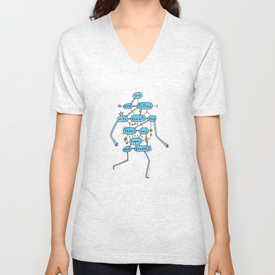 doubts and fears and hopes and dreams Unisex V-Neck
