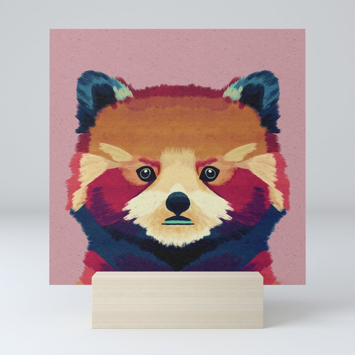Enchanting Red Panda Portrait - Artistic Wildlife Painting Mini Art Print