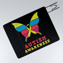 Autism Awareness Butterfly Picnic Blanket