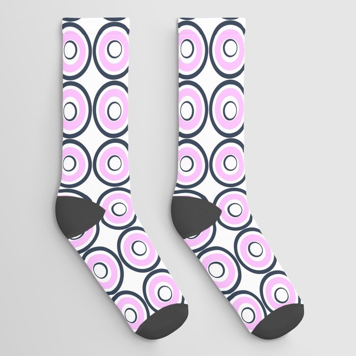 Modern Abstract Skateboard Wheels Pink Socks