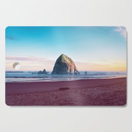 Cannon Beach and Haystack Rock Sunset | Photography and Collage on the Oregon Coast Cutting Board