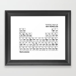 Periodic Table of 4x4 Vehicles Framed Art Print