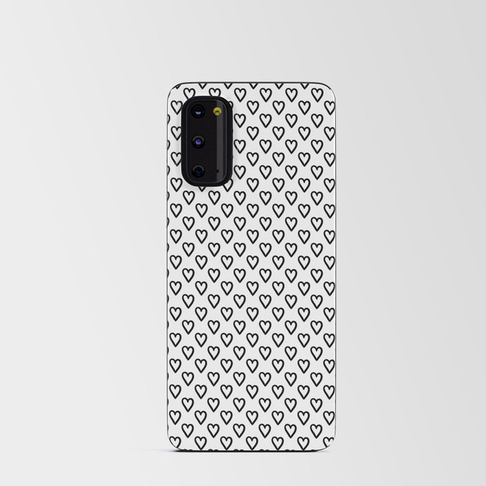 White and black hearts for Valentines day Android Card Case