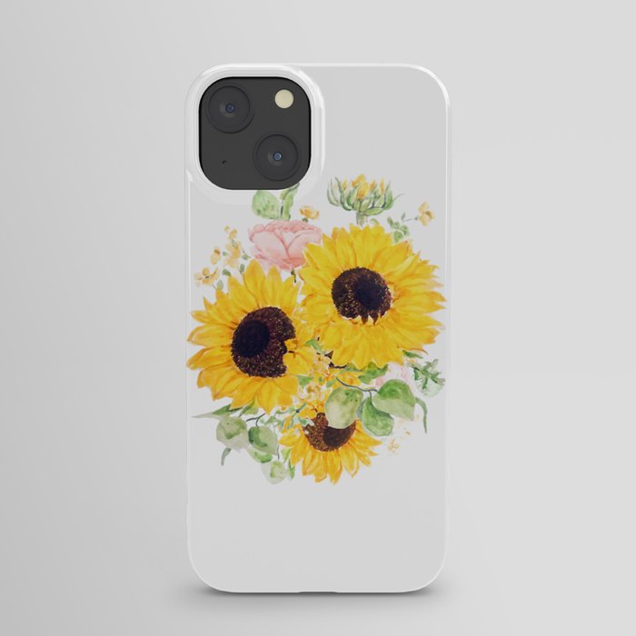 yellow sunflower arrangement watercolor 2020 iPhone Case