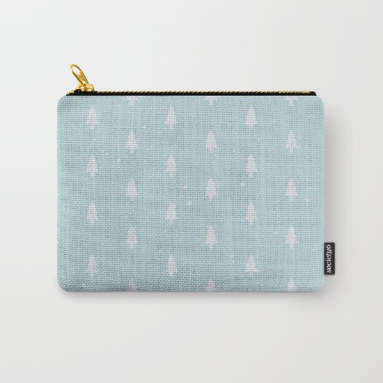Christmas Trees Pattern Light Blue Carry-All Pouch