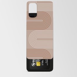 Geometric Lines Rainbow 19 in Terracotta Brown Tan Android Card Case