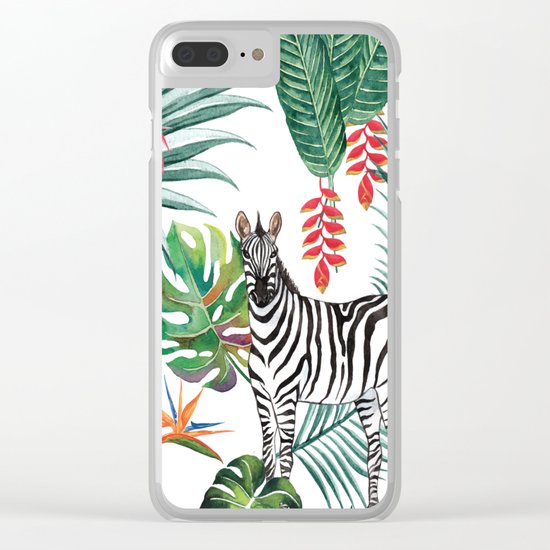 Nature Zebre pattern Clear iPhone Case