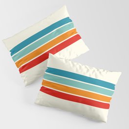 Colored Retro Stripes Pillow Sham